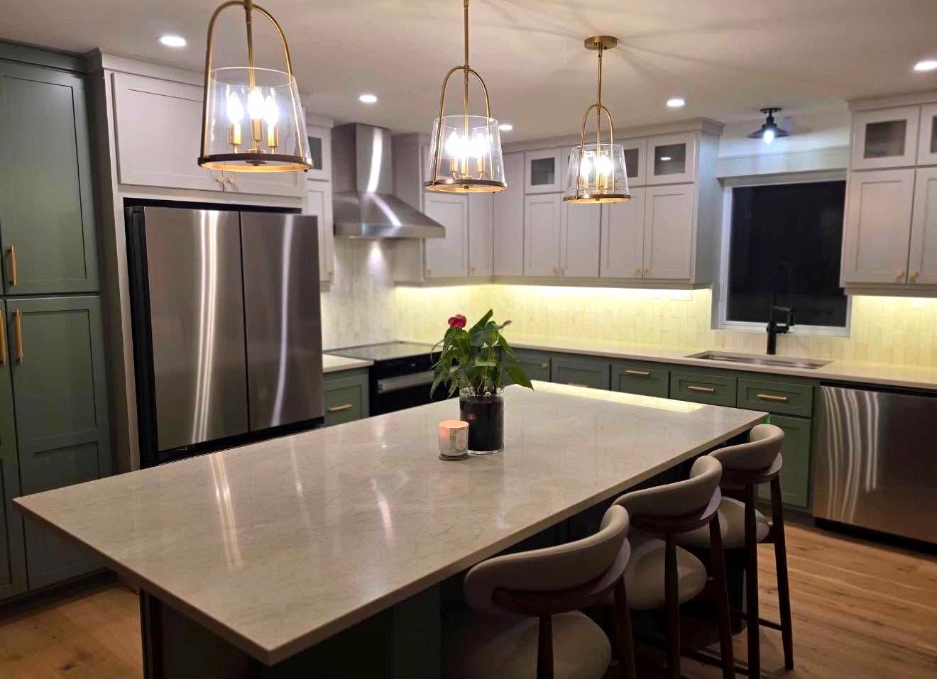 Modern kitchen quartz install, Fredericton NB